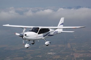 The Tecnam P2010 looks an awful lot like a mix between a Cessna 172 and a Cirrus.