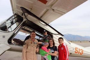 Brylee and her family getting ready to fly.